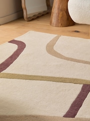 Dark Natural Carrie Linear Abstract Rug - Image 3 of 5