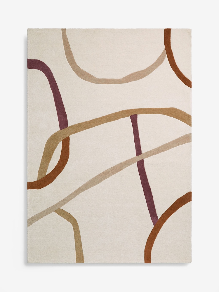 Dark Natural Carrie Linear Abstract Rug - Image 5 of 5