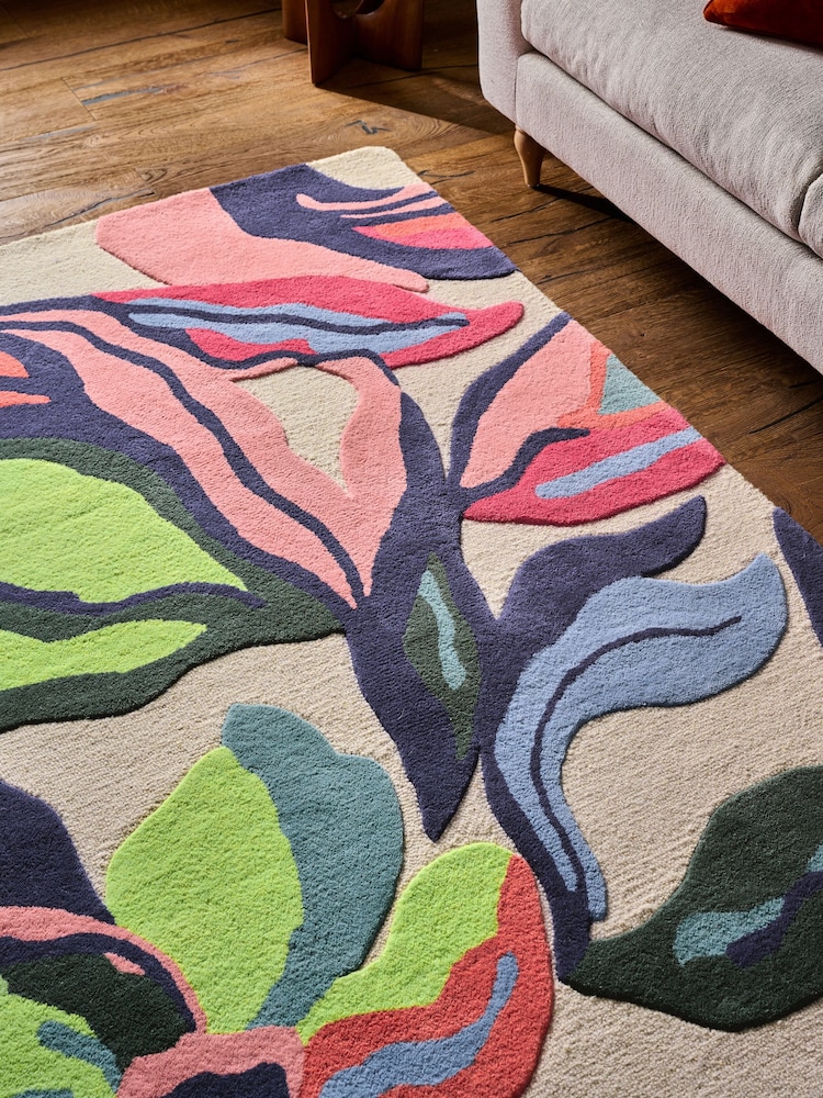 Multi Amori Floral Print Rug - Image 2 of 5