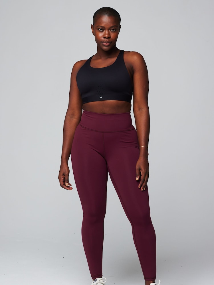 Fabletics Burgundy Red Define Power Hold High Waisted Leggings - Image 1 of 3
