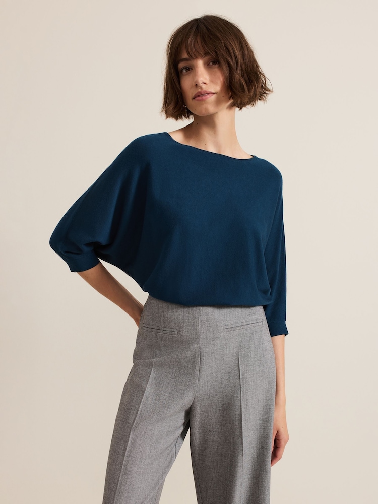 Phase Eight Blue Cristine Knit Jumper - Image 1 of 6