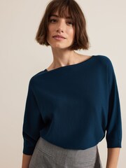 Phase Eight Blue Cristine Knit Jumper - Image 3 of 6