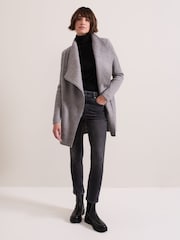 Phase Eight Grey Byanca Zip Knit Coat - Image 3 of 6