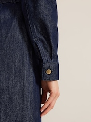 Phase Eight Blue Avalon Denim Utility 100% Cotton Jumpsuit - Image 6 of 6