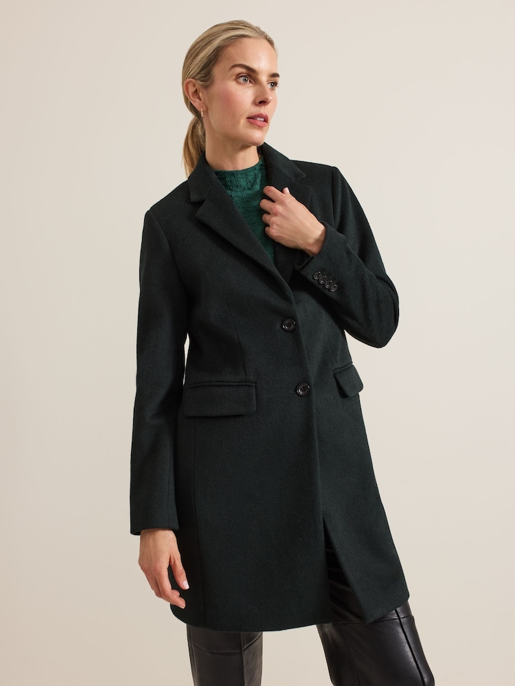 Phase Eight Green Lydia Wool Coat - Image 1 of 7