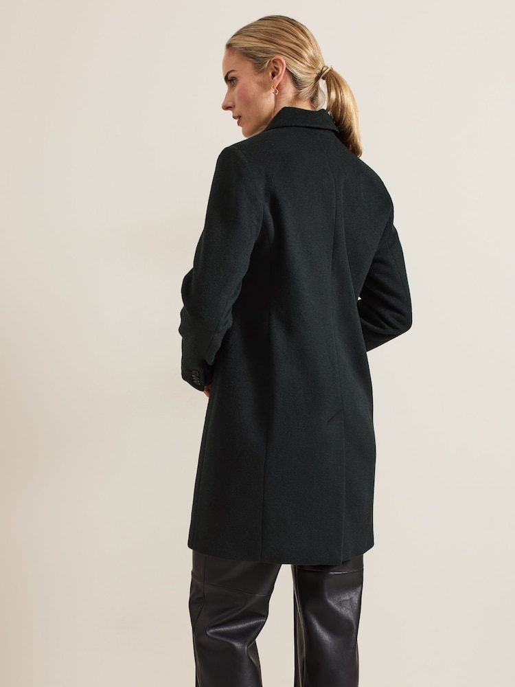 Phase Eight Green Lydia Wool Coat - Image 2 of 7