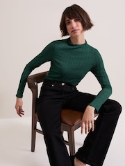 Phase Eight Green Haylee Sleeveless Texture Top - Image 4 of 6