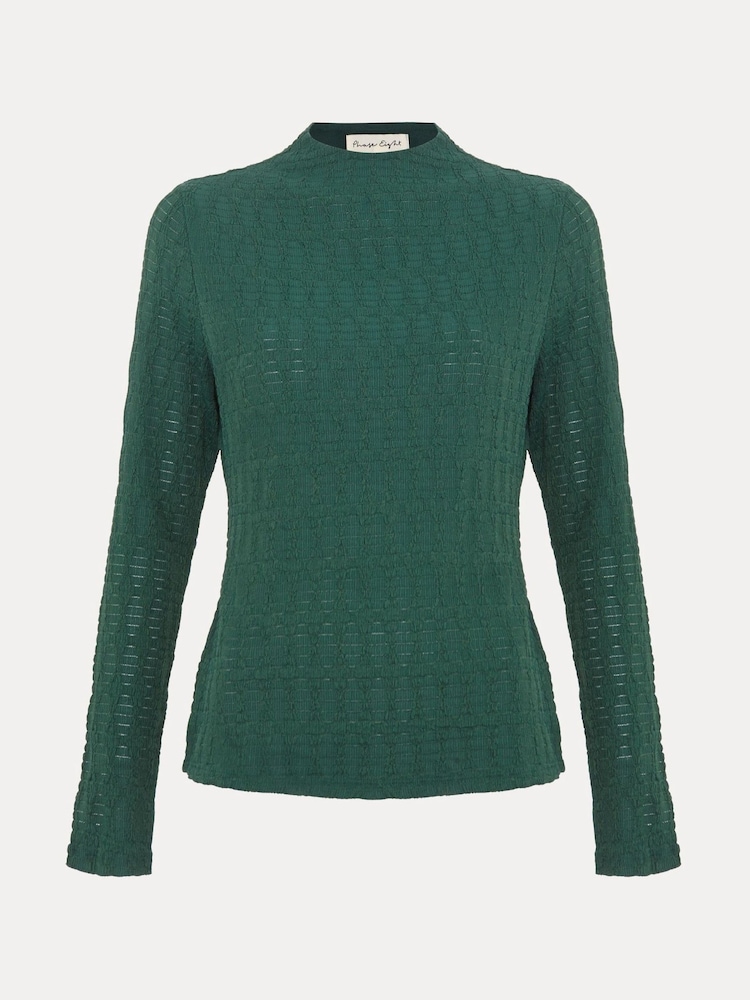 Phase Eight Green Haylee Sleeveless Texture Top - Image 6 of 6