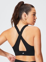 Fabletics Black Oasis Twist Medium Impact Sports Bra - Image 2 of 6