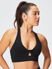 Fabletics Black Oasis Twist Medium Impact Sports Bra - Image 4 of 6