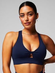 Fabletics Blue Oasis Twist Medium Impact Sports Bra - Image 1 of 5