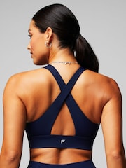 Fabletics Blue Oasis Twist Medium Impact Sports Bra - Image 2 of 5
