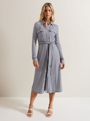 Phase Eight Purple Valerie Geometric Jersey Dress - Image 1 of 7