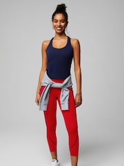 Fabletics Red Anywhere Motion365+ High Waisted Piped Capri Leggings - Image 1 of 7