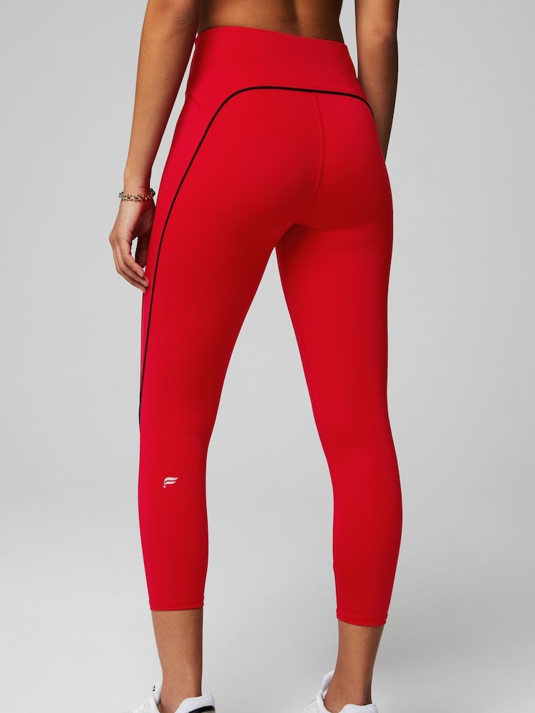 Fabletics Red Anywhere Motion365+ High Waisted Piped Capri Leggings - Image 2 of 7