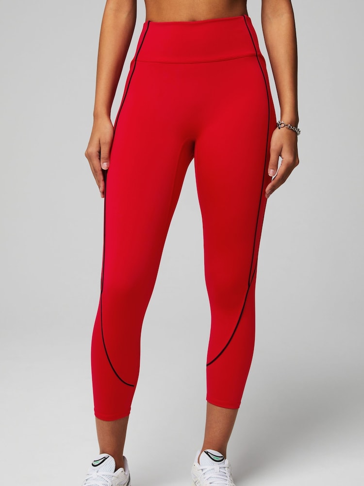 Fabletics Red Anywhere Motion365+ High Waisted Piped Capri Leggings - Image 5 of 7