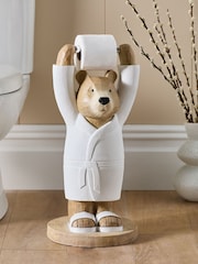 Natural Bertie Bear Toilet Roll Holder Storage - Image 1 of 7