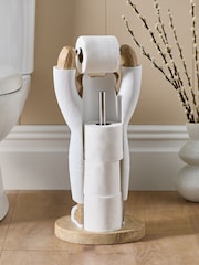 Natural Bertie Bear Toilet Roll Holder Storage - Image 2 of 7
