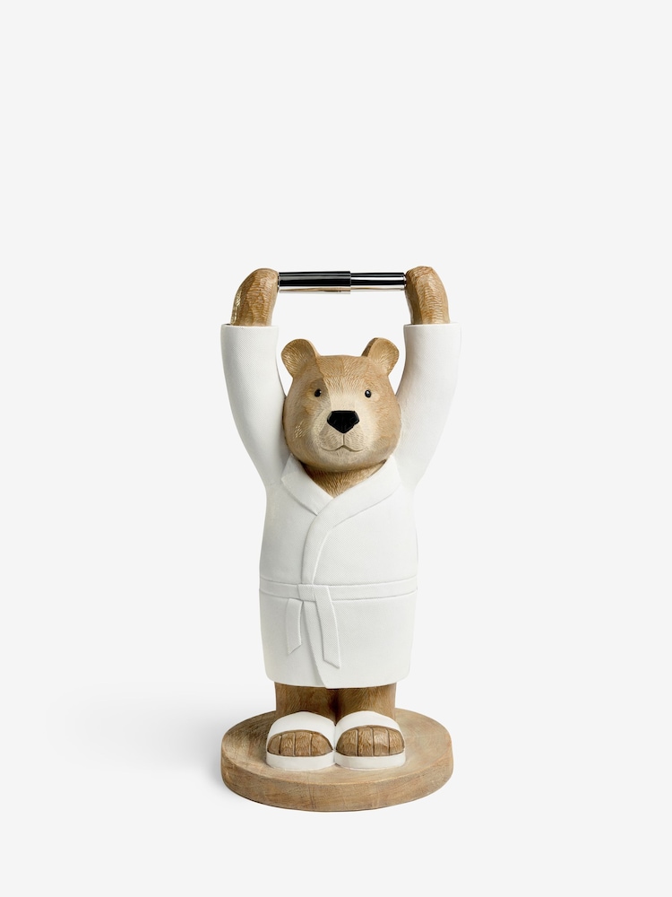 Natural Bertie Bear Toilet Roll Holder Storage - Image 5 of 7