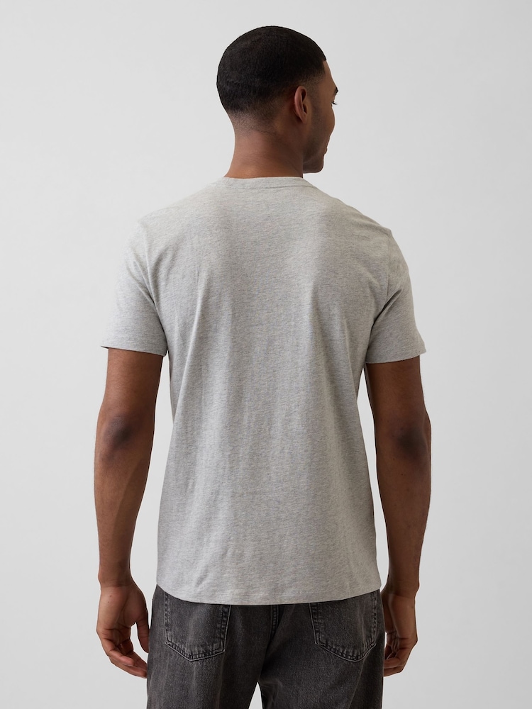 Gap Light Grey Everyday Soft Gap Mini Logo T-Shirt - Image 2 of 4 Gap Light Grey Everyday Soft Gap Mini Logo T-Shirt - Image 2 of 4