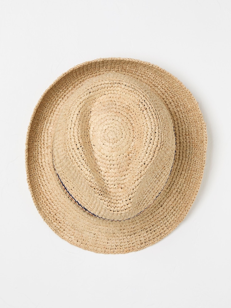 FatFace Stripe Straw Trilby Hat - صورة 2 من 2