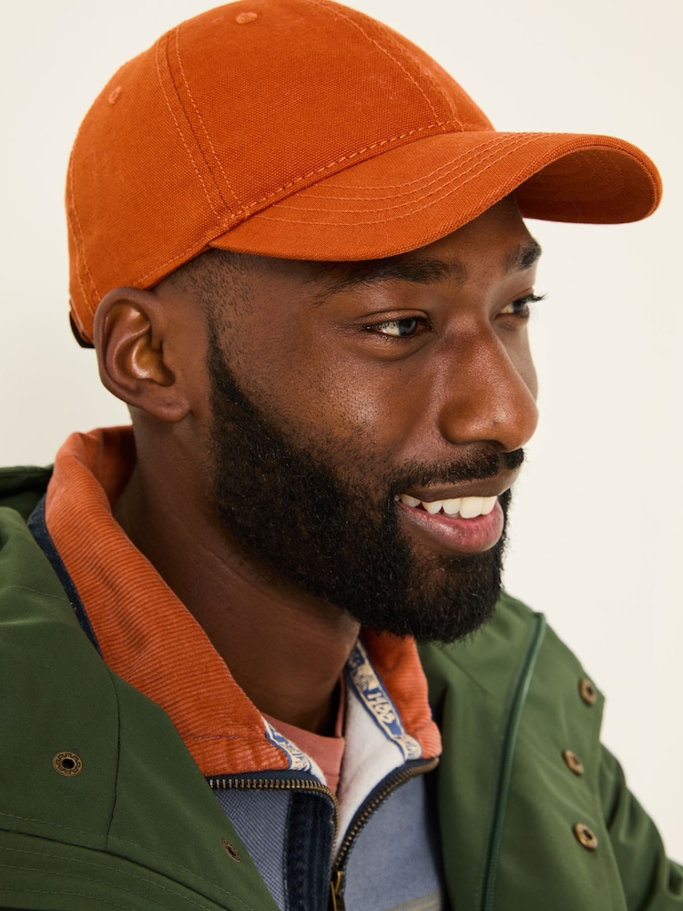 FatFace Burnt Orange 100% Cotton Canvas Baseball Cap - Image 1 of 4