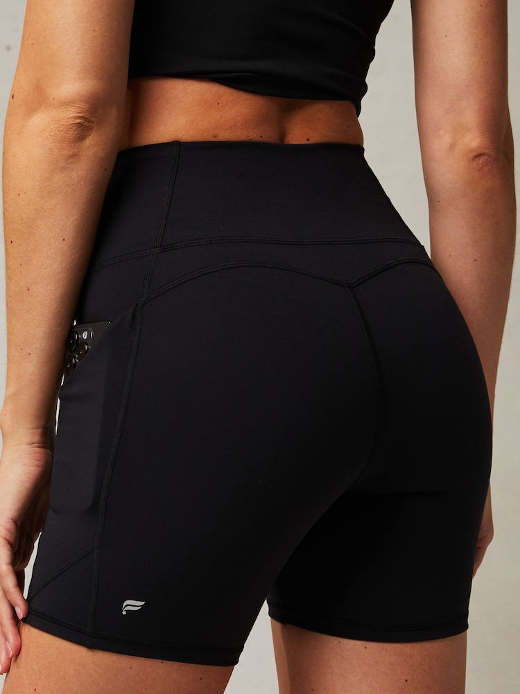 Fabletics Black Oasis Pure Luxe High Waisted 6 Shorts - Image 2 of 4