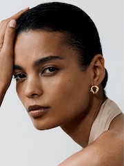 Reiss Phoebe Double-Loop Huggie Earrings - Obraz 1 z 4