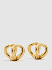 Reiss Phoebe Double-Loop Huggie Earrings - Obraz 2 z 4