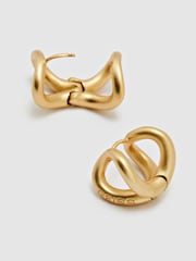 Reiss Phoebe Double-Loop Huggie Earrings - Obraz 3 z 4