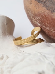 Reiss Gold Tone Blair Brushed Twist Cuff - Image 3 of 5