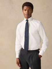 White/Navy Slim Fit Shirt And Tie Set - Image 1 of 9