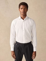 White/Navy Slim Fit Shirt And Tie Set - Image 3 of 9