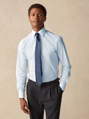Blue Print/Blue Tie Slim Fit Shirt And Tie Set - Image 1 of 9