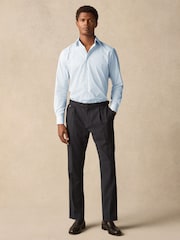 Blue Print/Blue Tie Slim Fit Shirt And Tie Set - Image 2 of 9