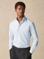 Blue Print/Blue Tie Slim Fit Shirt And Tie Set - Image 5 of 9