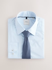 Blue Print/Blue Tie Slim Fit Shirt And Tie Set - Image 7 of 9