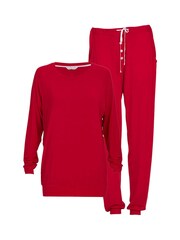 Cyberjammies Red Slouch Jersey Pyjamas Set - Image 4 of 4