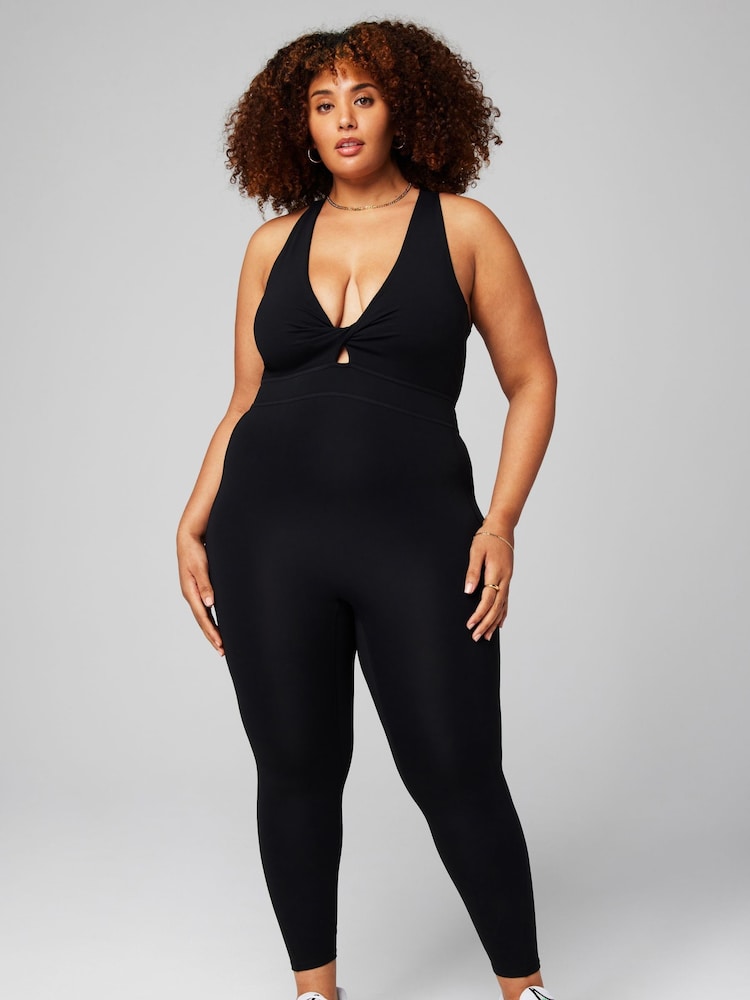 Fabletics Black Oasis Twist Front Pocket 7/8 Jumpsuit - Image 4 of 7