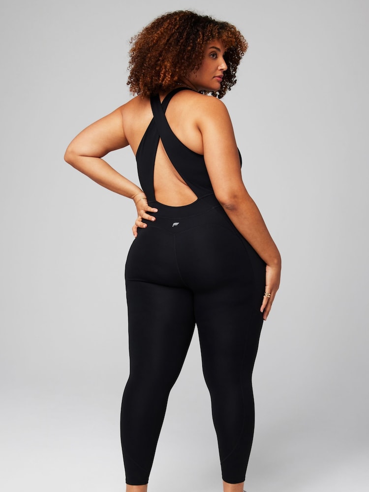 Fabletics Black Oasis Twist Front Pocket 7/8 Jumpsuit - Image 5 of 7