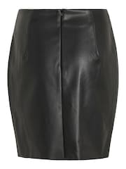 VILA Black Faux Leather Mini Skirt - Image 6 of 6