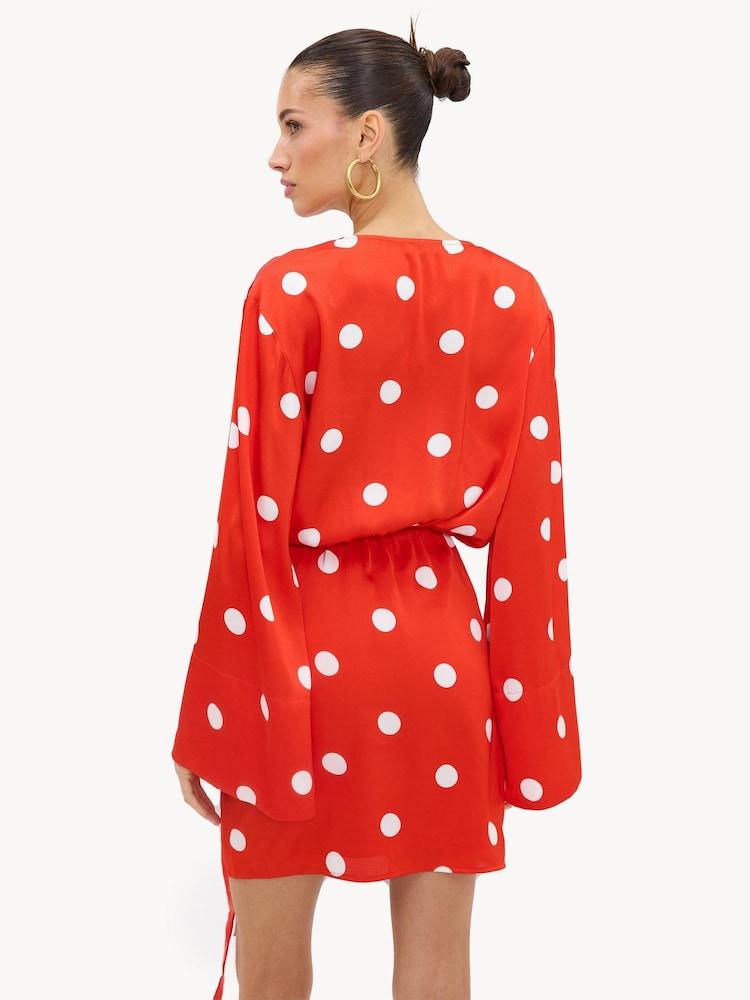 LOAVIES Red Crown Of Confidence Red Polka-Dot Dress - Image 2 of 4