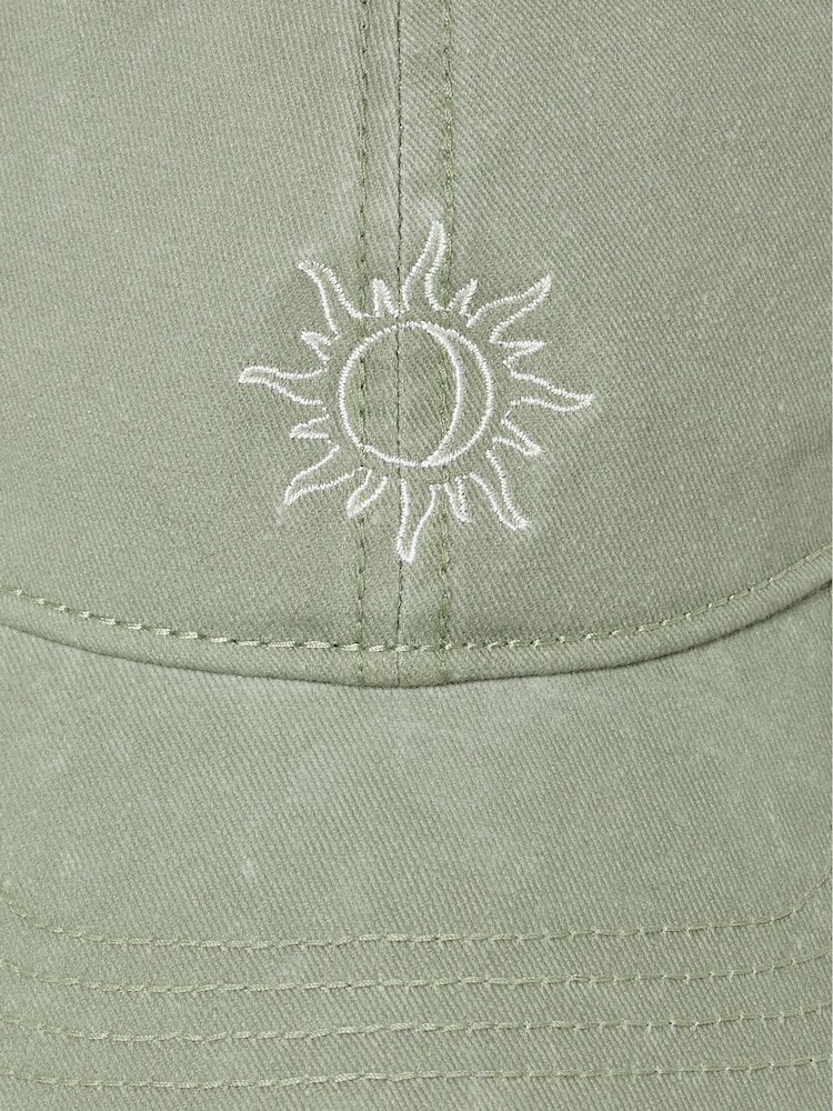 FatFace Green Embroidered Sun 100% Cotton Cap - Image 2 of 2