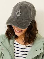 FatFace Grey Embroidered Sun 100% Cotton Cap - Image 1 of 3