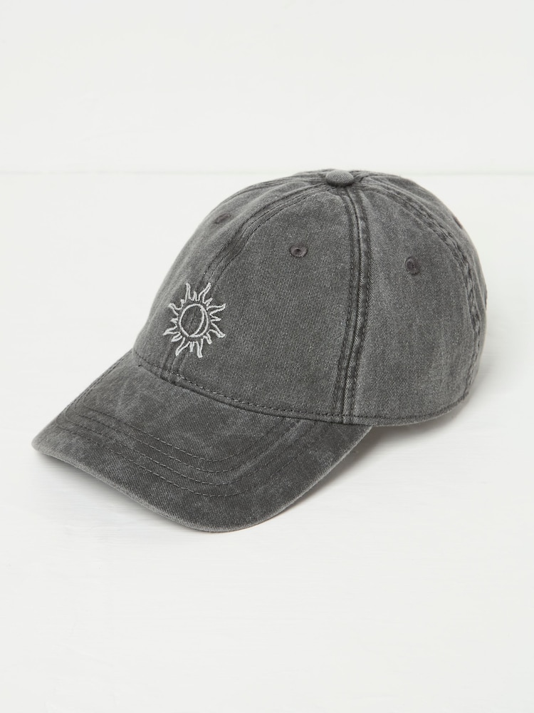 FatFace Grey Embroidered Sun 100% Cotton Cap - Image 2 of 3
