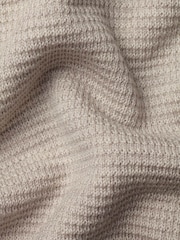 Charles Tyrwhitt Natural Limestone Pure Merino Texture Zip Neck Jumper - Image 5 of 5