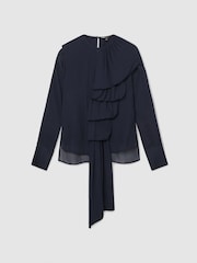 Atelier Sheer Draped Ruffle-Detail Blouse - Image 2 of 7