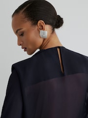 Atelier Sheer Draped Ruffle-Detail Blouse - Image 5 of 7