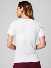 Fabletics White Feather Tech+ Short Sleeve Top - Image 2 of 5