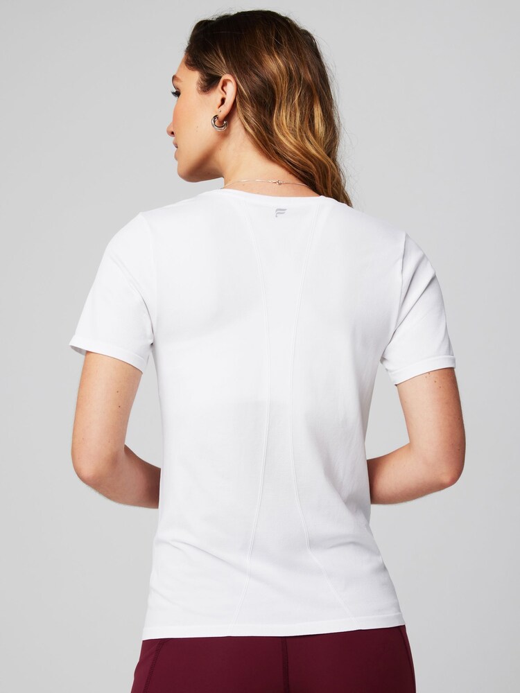 Fabletics White Feather Tech+ Short Sleeve Top - Image 2 of 5